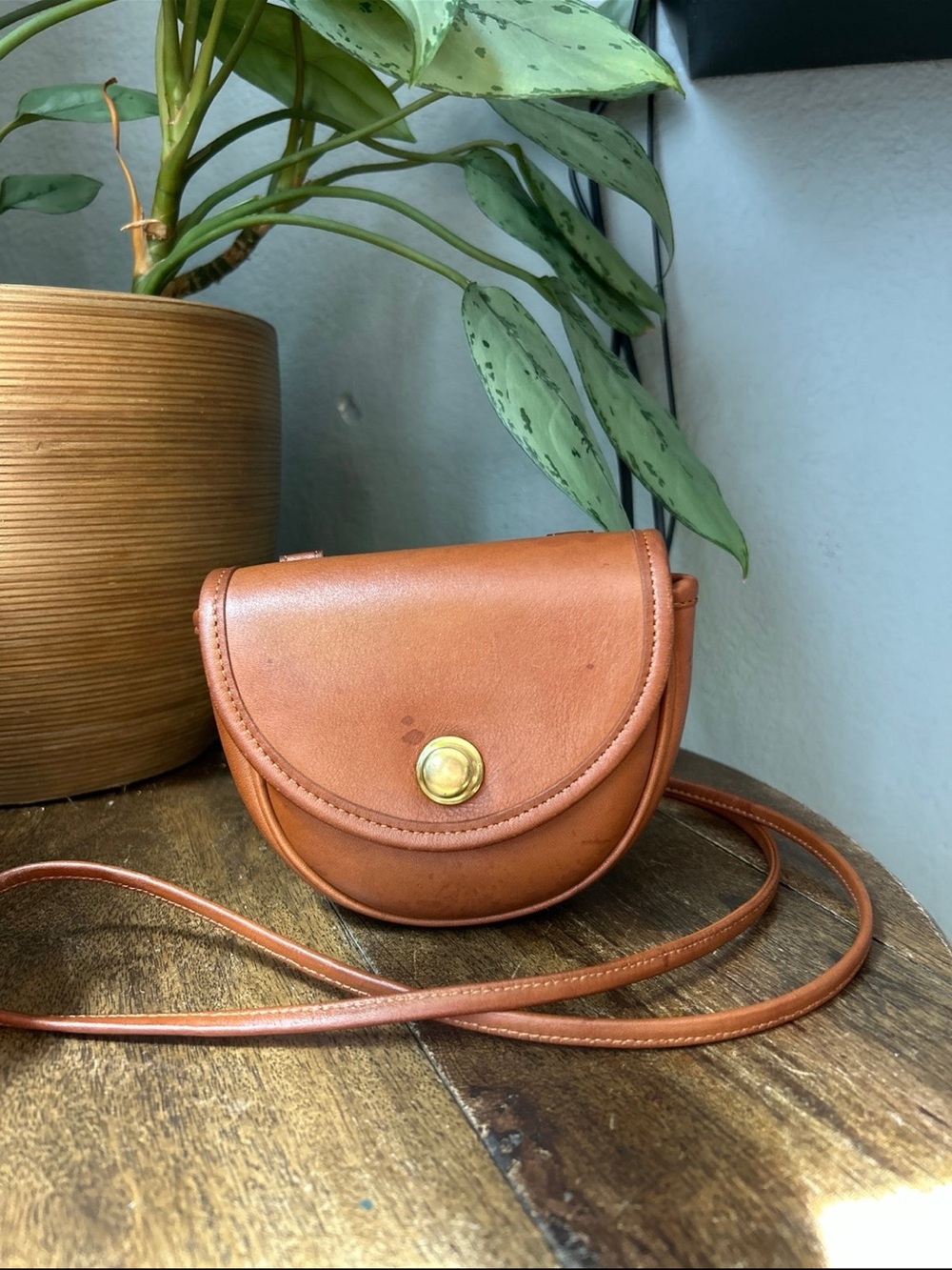Vintage COACH Mini British Tan Convertible Turnlock Crossbody Belt Bag 9826